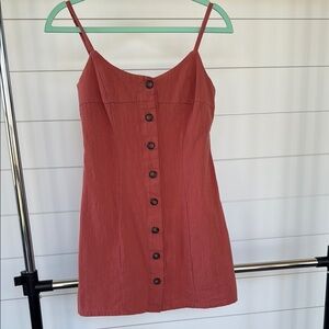 Women's Button-Down Dress in Salmon Size XS